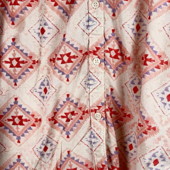 Nice Oshkosh B'Gosh Girls Button Up Pink Purple Orange 100% Cotton Shirt, Sz 6 - Picture 7 of 9